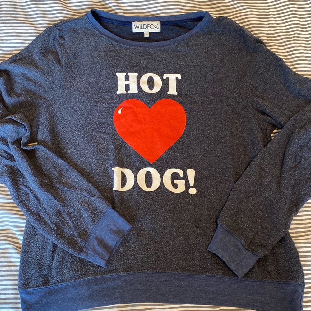 WILDFOX Hot Dog graphic crewneck